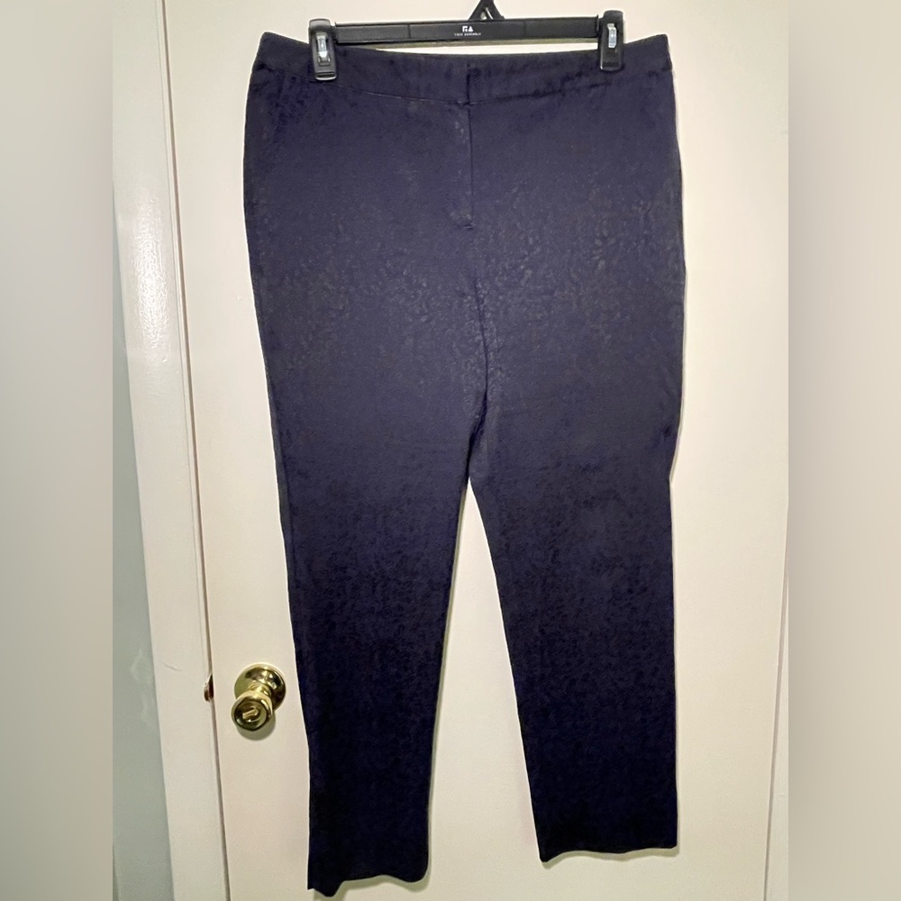 Dana Buchman navy jacquard textured ankle pant size 14 navy - Picture 1 of 6